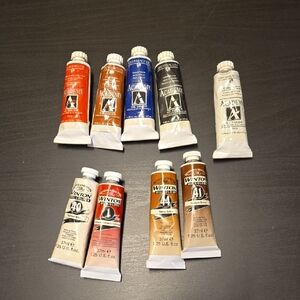 Grumbacher and Winsor & Newton Oil Paint Set - Red, Black, Brown